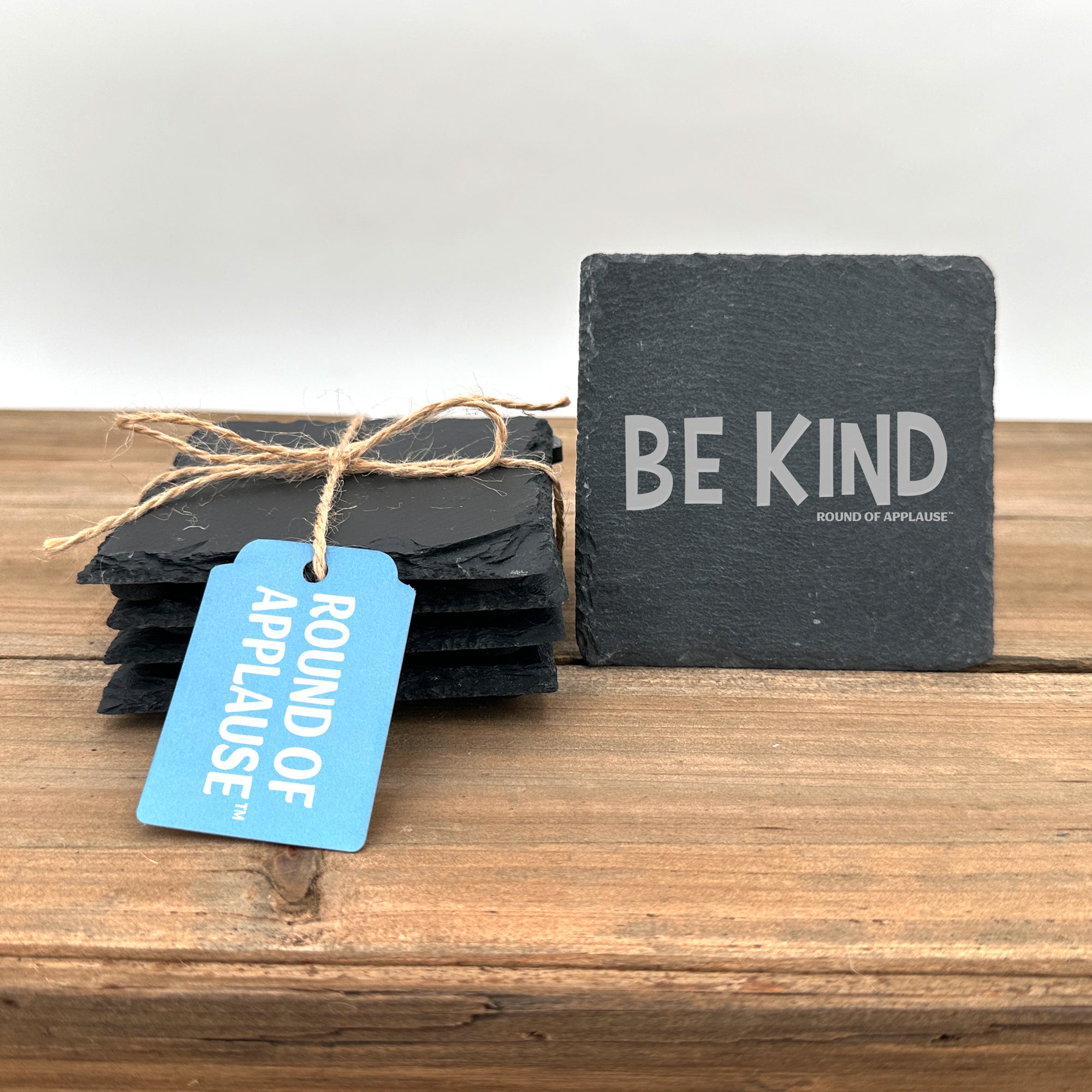 "Be Kind" Square Slate Coasters (Set of 4)